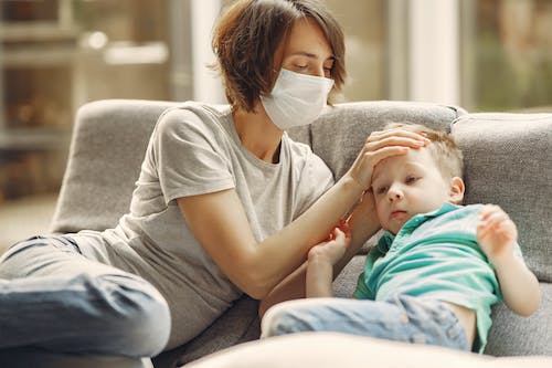 A young man feeling sick